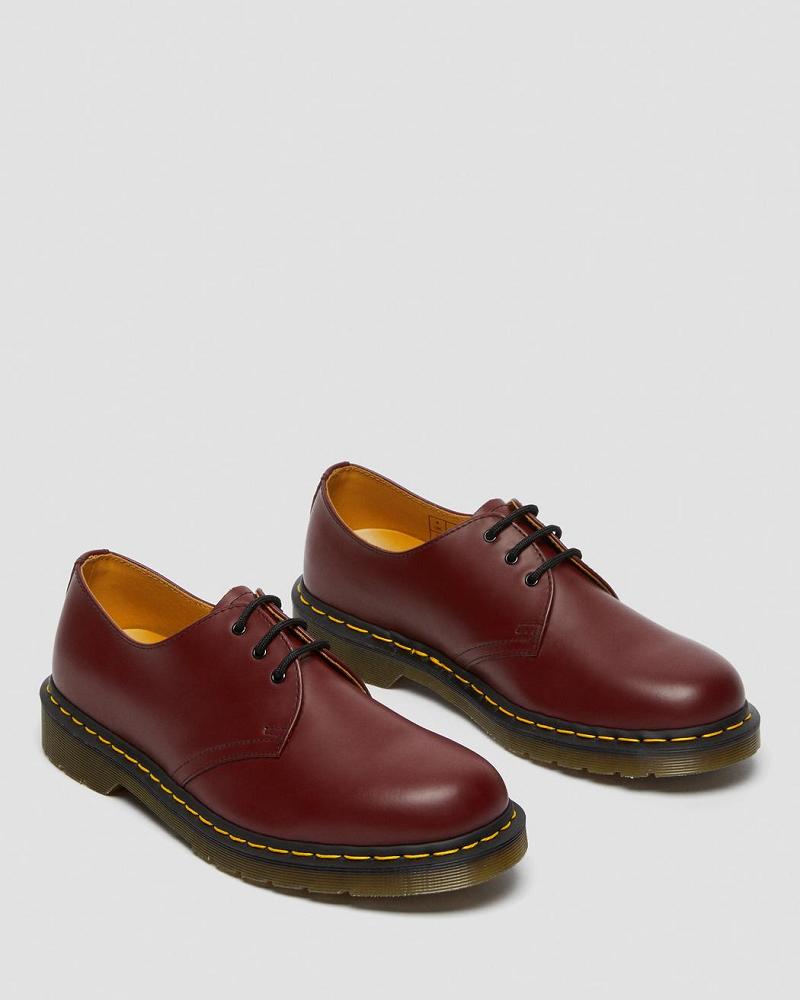 Pink / Red Women's Dr Martens 1461 Smooth Leather Oxfords Shoes | CA 370UZG